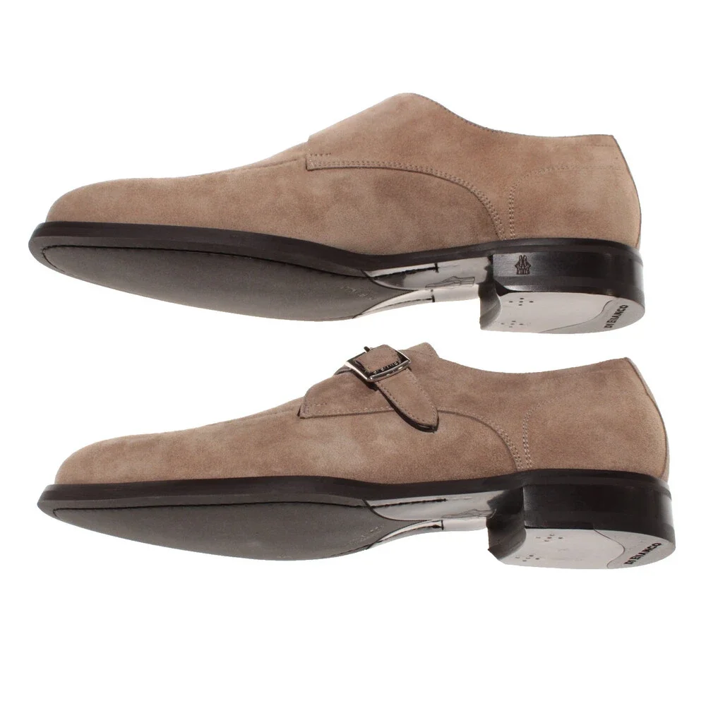 Di Bianco NWD Single Monk Strap Dress Shoes Size 42.5 (US 9.5) in Brown Suede